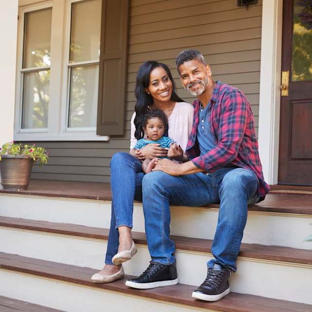 With a family, a good house, and a good job.