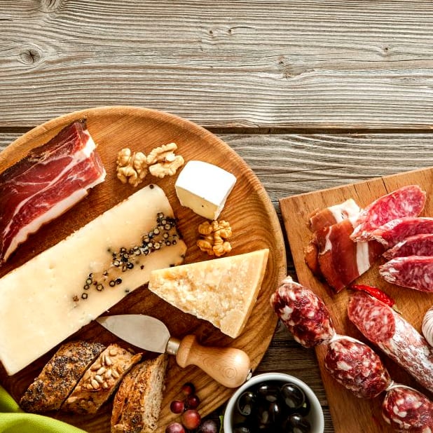 I need an entire platter of cheeses and savory foods