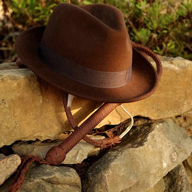 A pistol, a bullwhip, and my trusty fedora of course