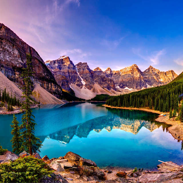 A glistening lake