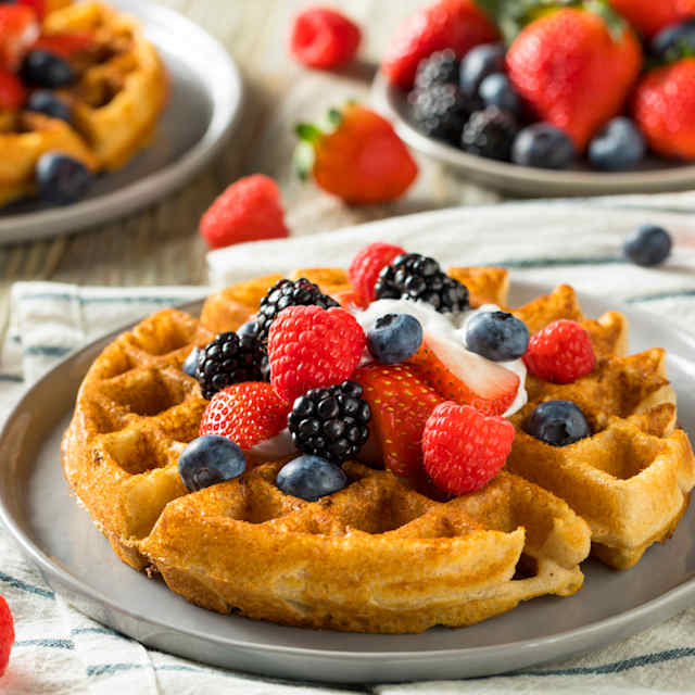 Waffles con frutas
