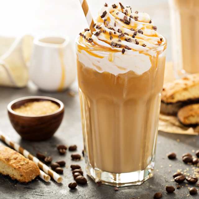 Iced caramel latte