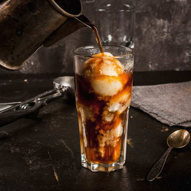 Iced coffee with ice cream