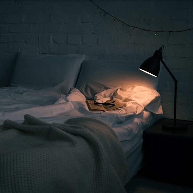 At home in bed
