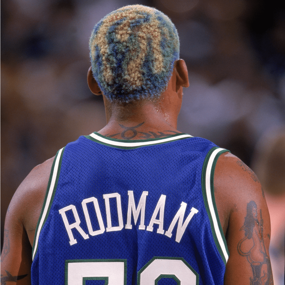 Dennis Rodman Cheetah Print Haircut at @DAMPSSAGE #LastDance 