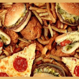 Eating junk food 