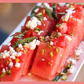 Fresh cut watermelon