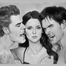 Stefan, Elena and Damon
