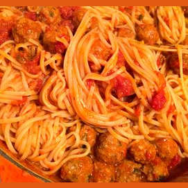 Spaghetti and meatballs