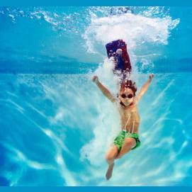 The temperature shock of jumping in a pool in Summer