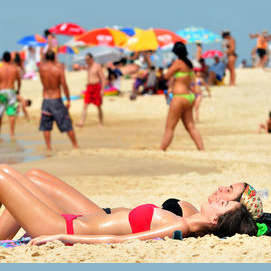 Sunbathing all day