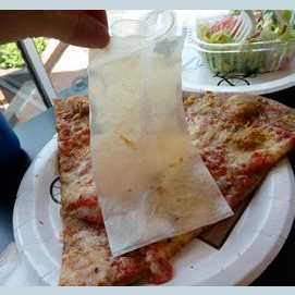 Always blot oil off with a napkin first