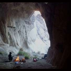 A cave near the top of a cold mountain 