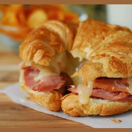 Ham and egg croissant