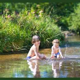 Swimming in a local reservoir or river