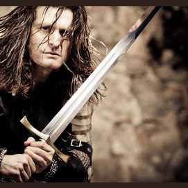 By sword