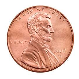 A penny. Impossible to retrace.