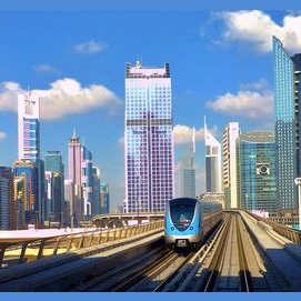 in a city