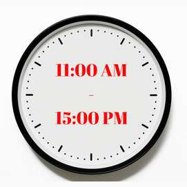 11:00 AM - 15:00 PM