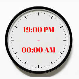19:00 PM - 00:00 AM