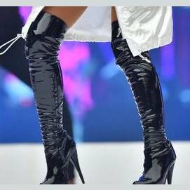 latex knee high boots