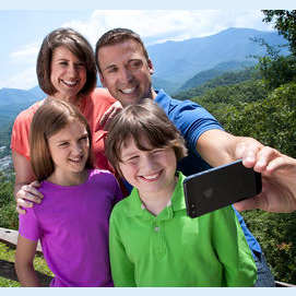 Con mi familia.