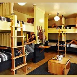 Parar en hostels y viajar como mochilero.