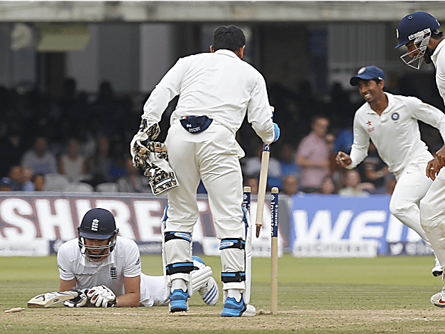 MS Dhoni did something that a lot of us had never seen before  in an international match . In England's second innings, Dhoni got rid of his helmet and stood further behind the stumps whenever Jadeja bowled to left-hand batsmen. For right-hand batsmen, he would return to the normal position of standing up to the stumps. Later Dhoni revealed that on an uneven pitch he wanted two close-in fielders behind the stumps on the leg side without removing the fielder at short fine leg. Since only two fielders are allowed behind square on the leg side (besides the keeper), Dhoni stepped back. 