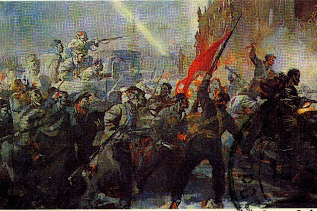 События октября 1917 года изображены на таких картинах как