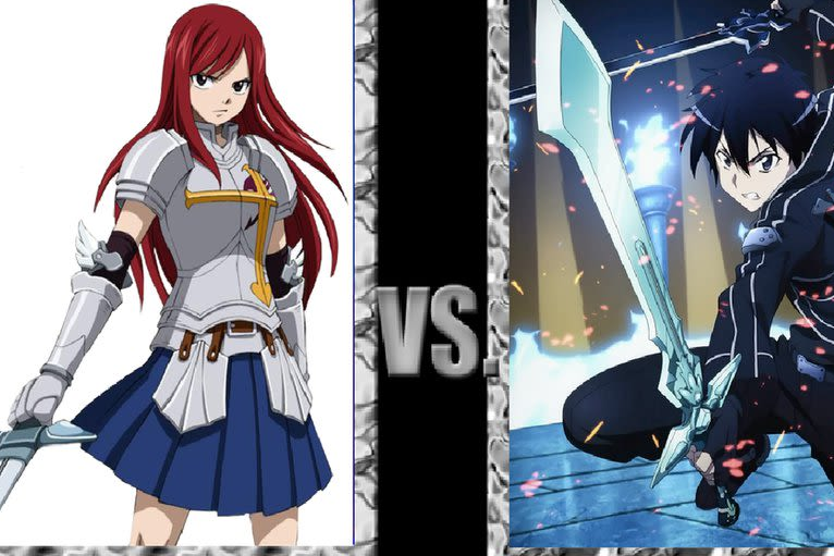 Sword Art Online's Kirito Vs. Fairy Tail's Erza - Who Wins?
