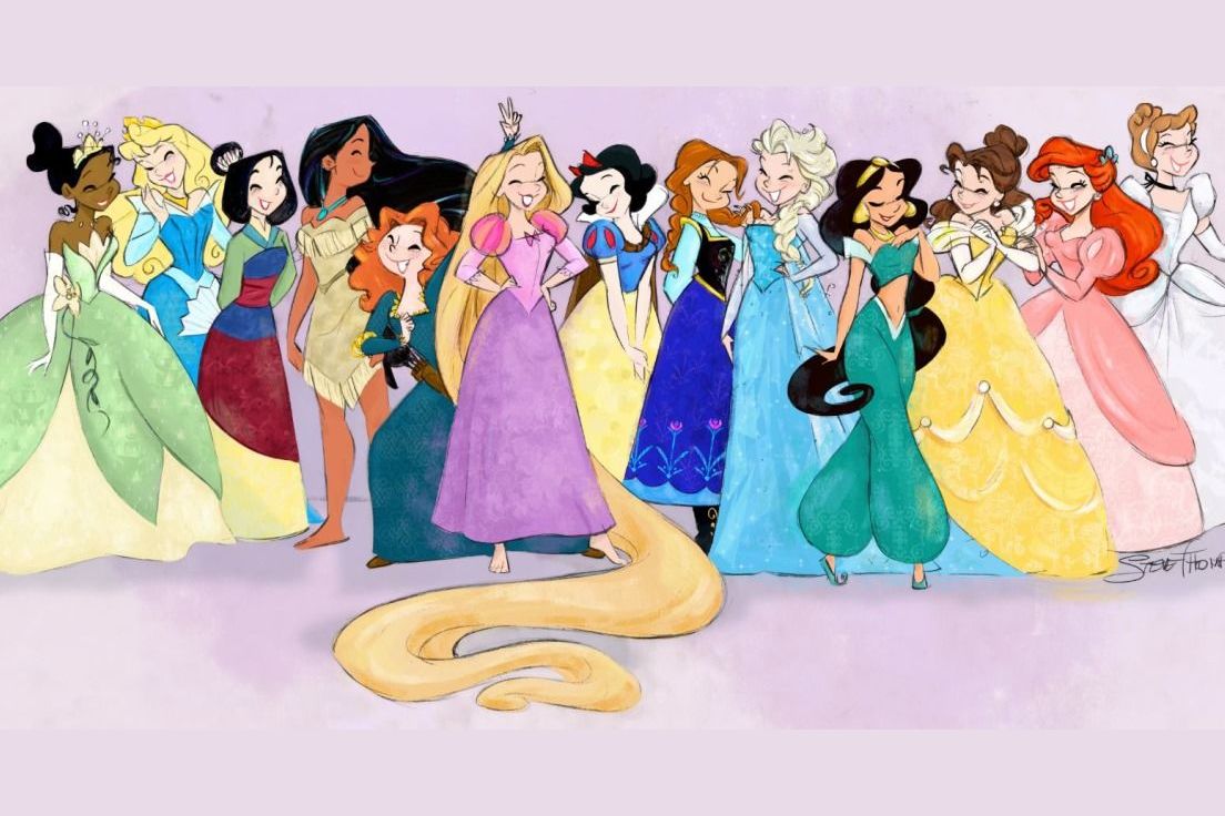 Рисунок всех Диснеевских принцесс