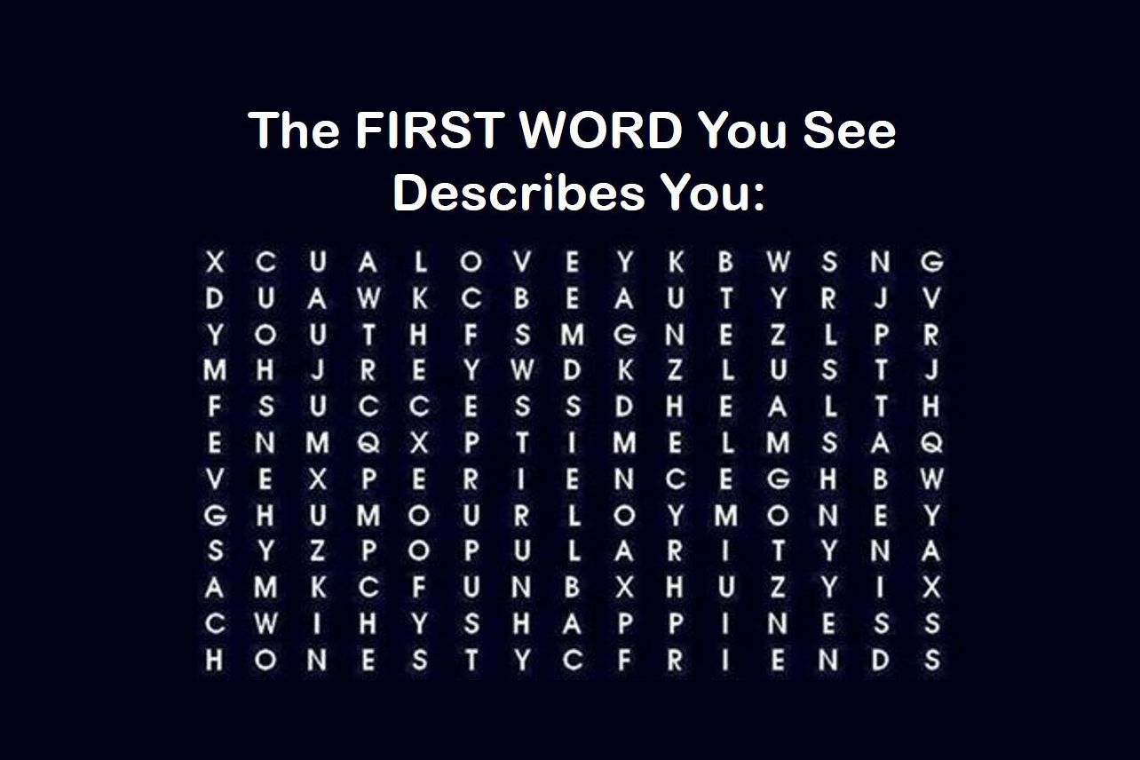 2 words describing you. The first Word you see describes you.