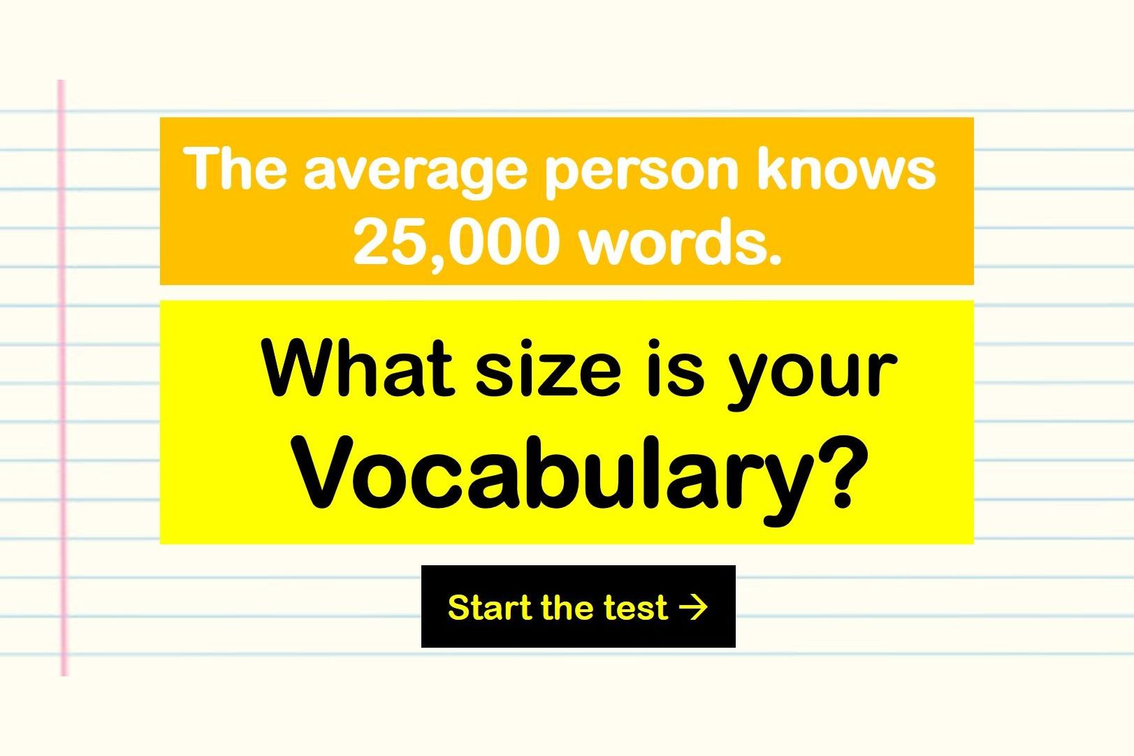 Словарный запас английского языка тест. What Size are you. What Size are you перевод. Average person. Native English Vocabulary.