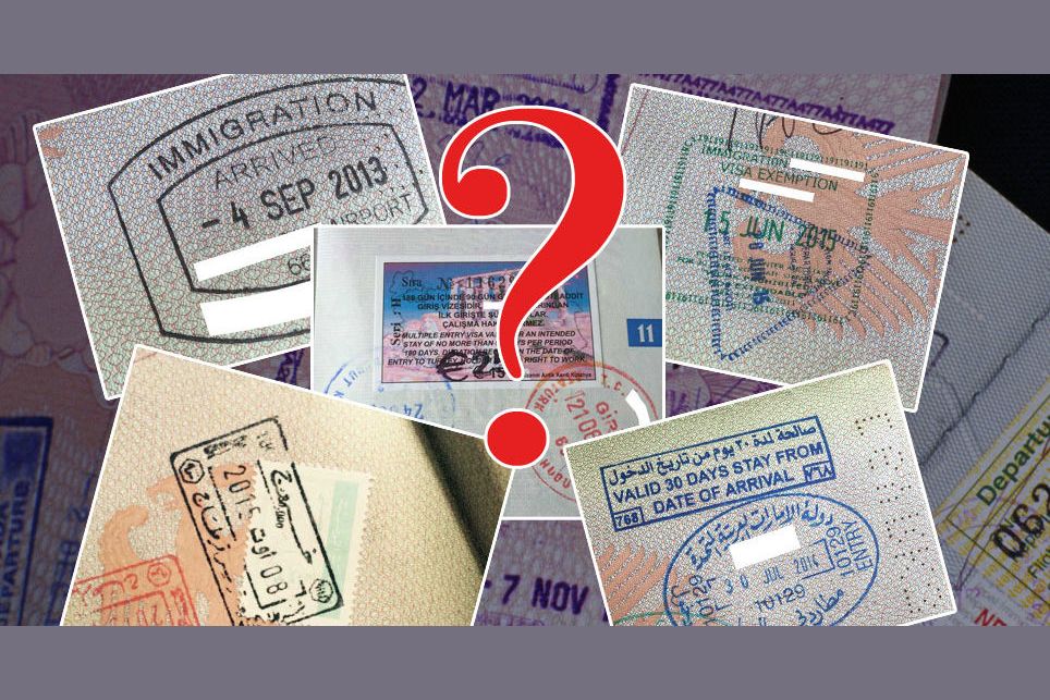 Welcher Einreisestempel gehört zu welchem Land?