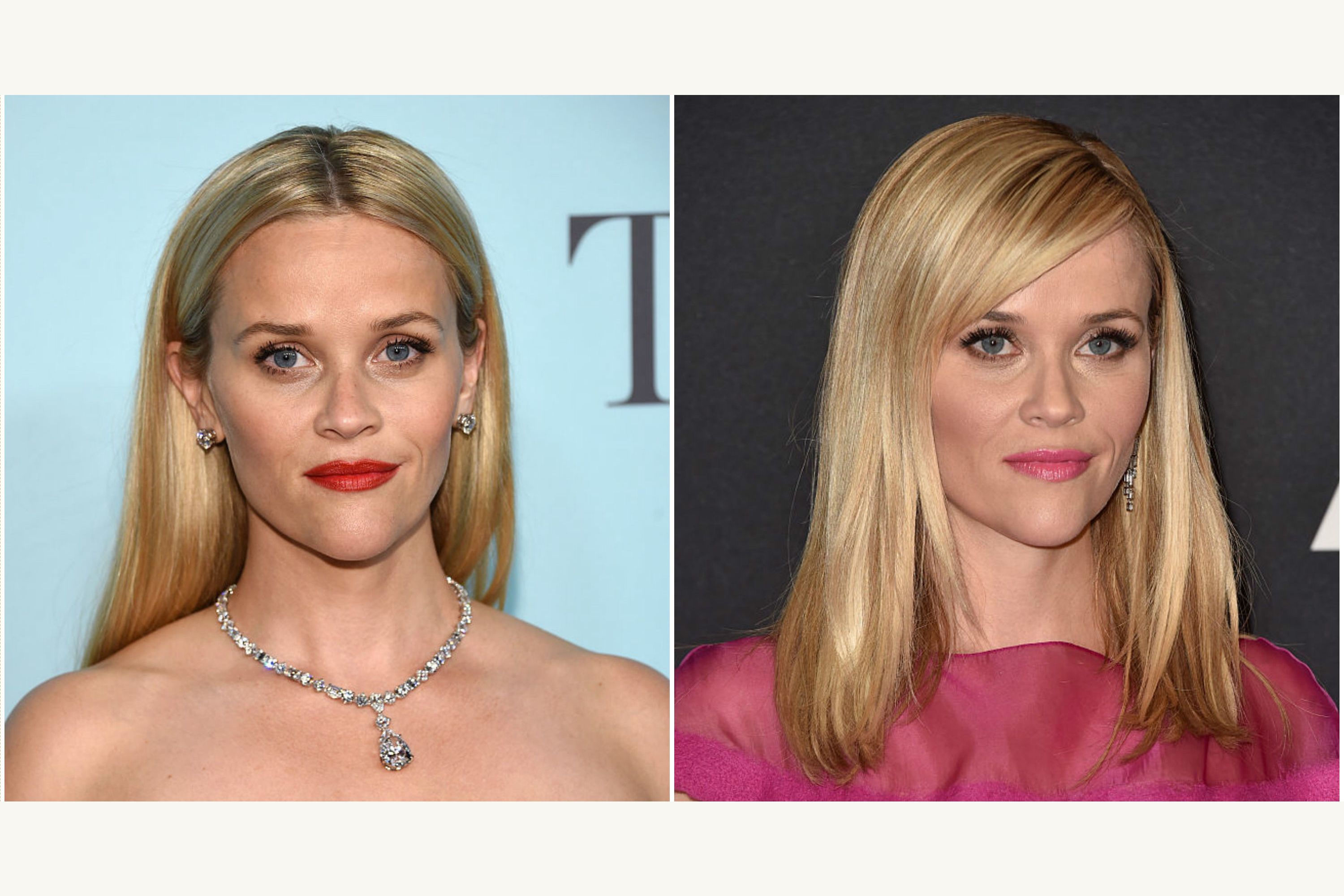 Which pic is the celeb older in?