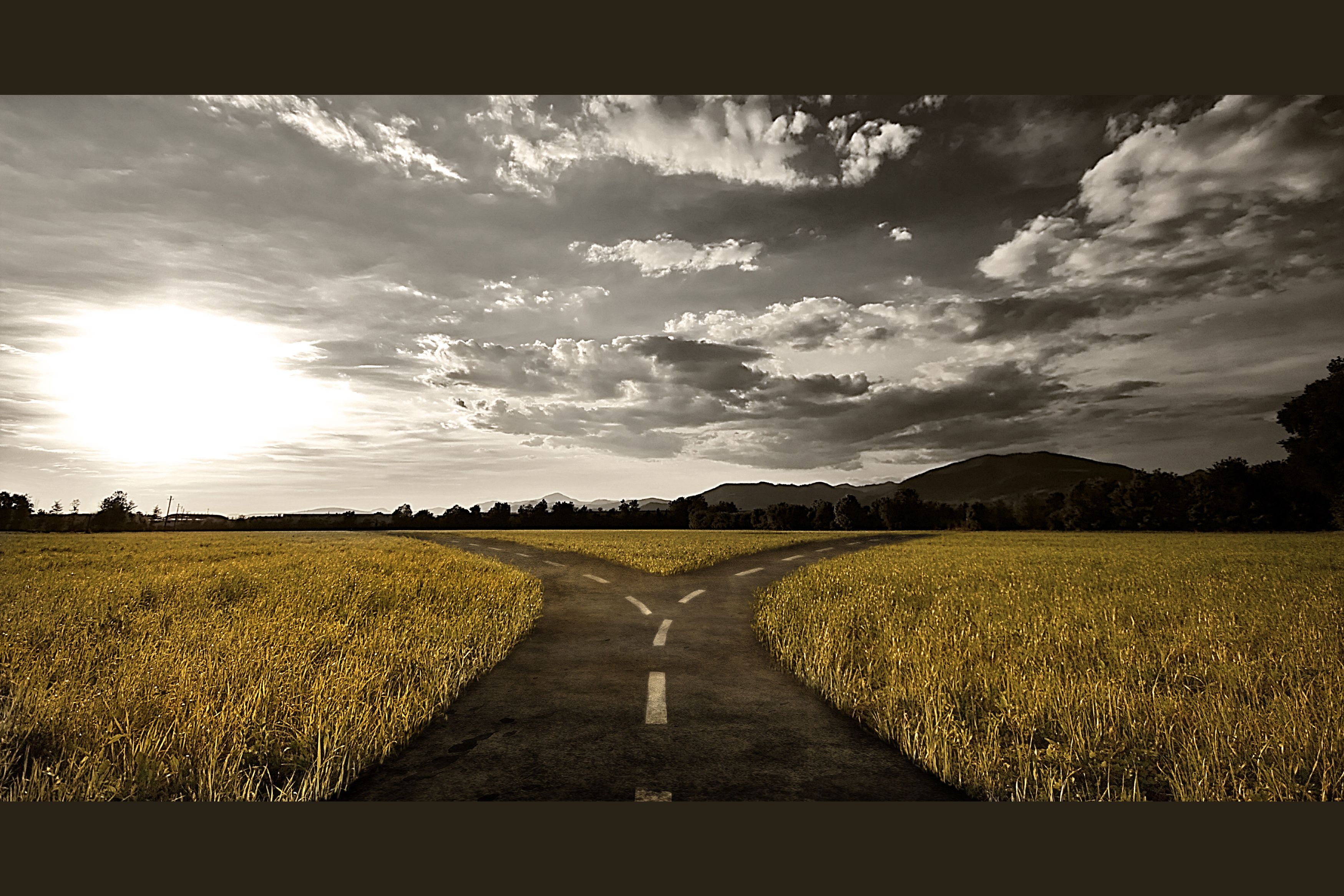 Дорога расходится. Развилка сердце. Распутье дорог. Разные дороги. Развилка сердце.