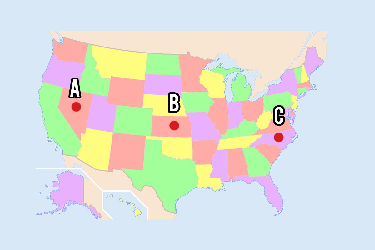 Can you place the US state on a map?