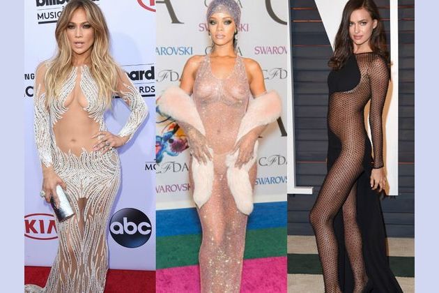 Qué famosa ve más sexy vestidos transparentes?