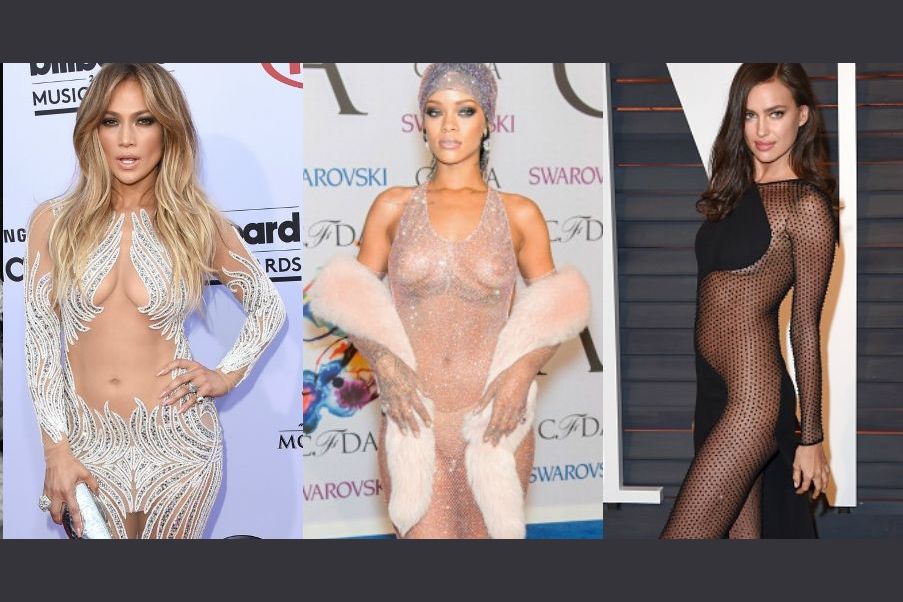 Qué famosa se ve más sexy con vestidos transparentes?