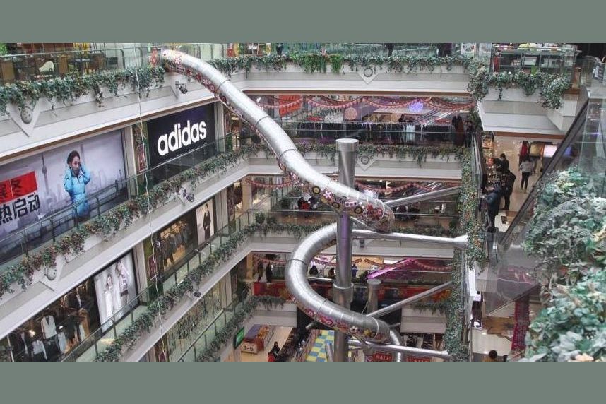 Weeeee Shanghai Mall Installs Giant Slide