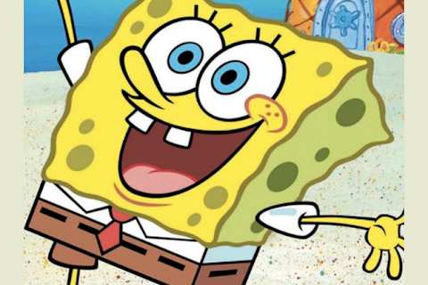 dibujo de bob esponja y sandia besandose