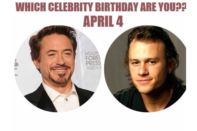 April 4 Which Celebrity Birthday Are You 2,620 likes · 1 talking about this. quizzes