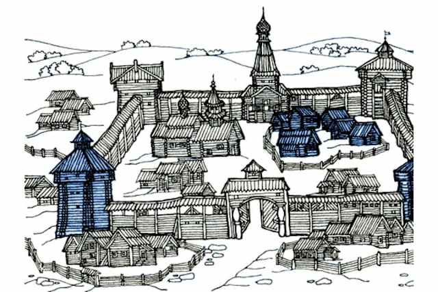 Крепость из дерева нарисовать