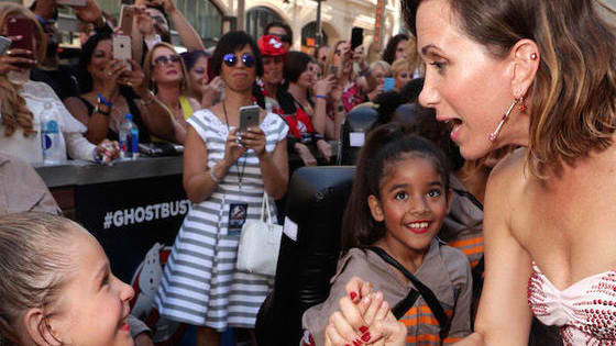 At a premier event for the new Ghostbusters movie, Kristin Wiig got to meet some very special fans and show the haters why this movie needed to happen.