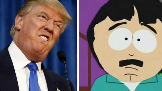 All Randy needs is a horrible blonde wig and millions of dollars and he can run for president.