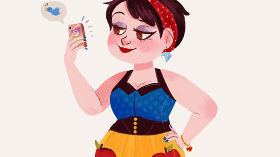 Someone gave Snow White an update! Anoosha Syed gives your favorite Disney characters a full modern make over! Check out her website here http://www.anooshasyed.com/