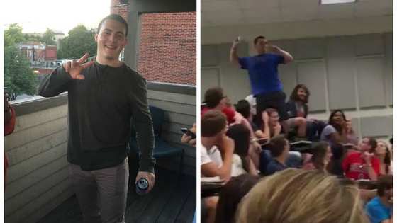 Vinny Forte saved his entire chemistry class from the looming threat of their first quiz with his crazy good aim.