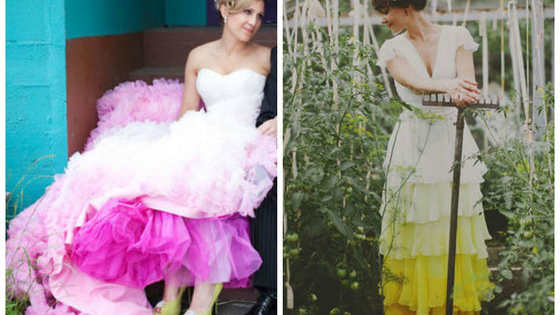 There's a new trend in wedding dresses: dip-dyeing. These are the unbelievably gorgeous results ranging everywhere from rainbows of color to subtle hints of hue.