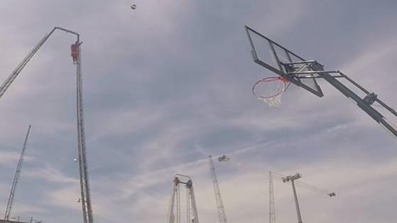 And I thought it was hard to make a shot when just standing in front of the basket.