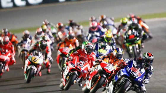 Under the floodlights at the Losail Circuit